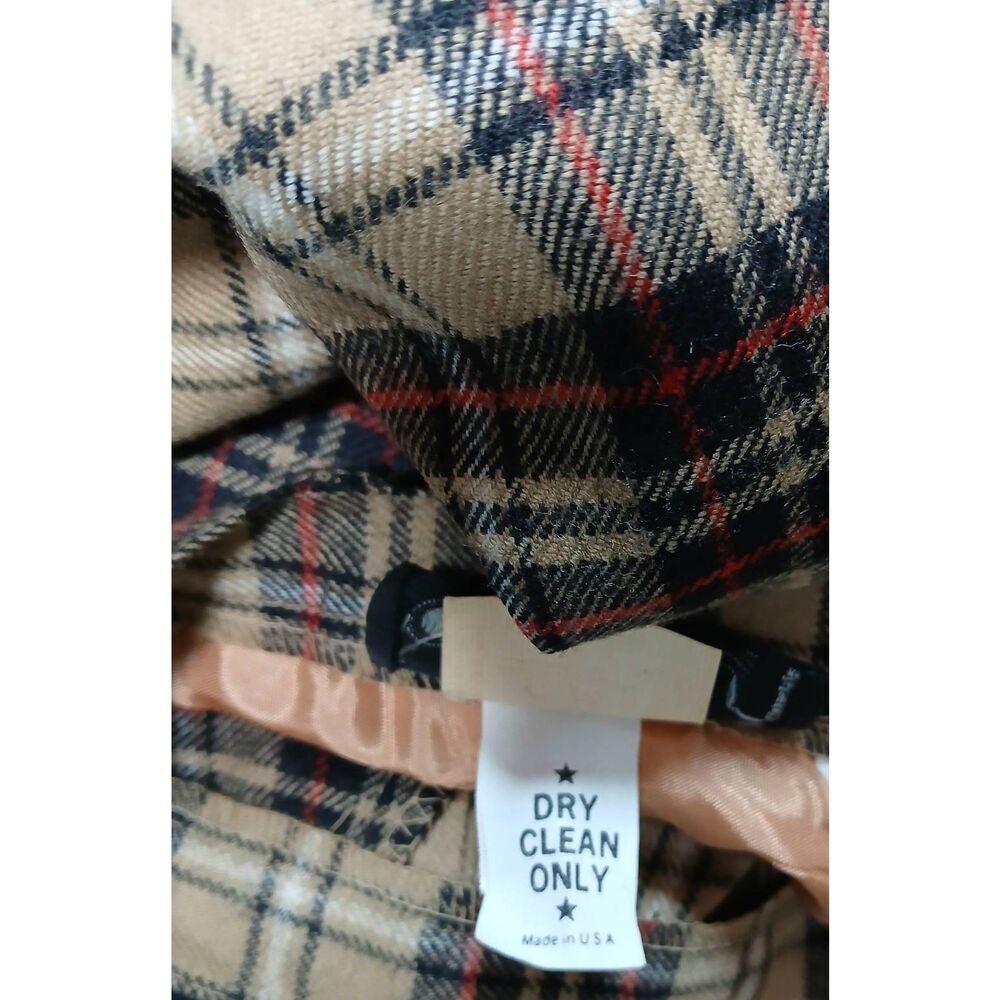 Vintage century Boston long wool pencil skirt womens 28 waist plaid beige red - Picture 7 of 9